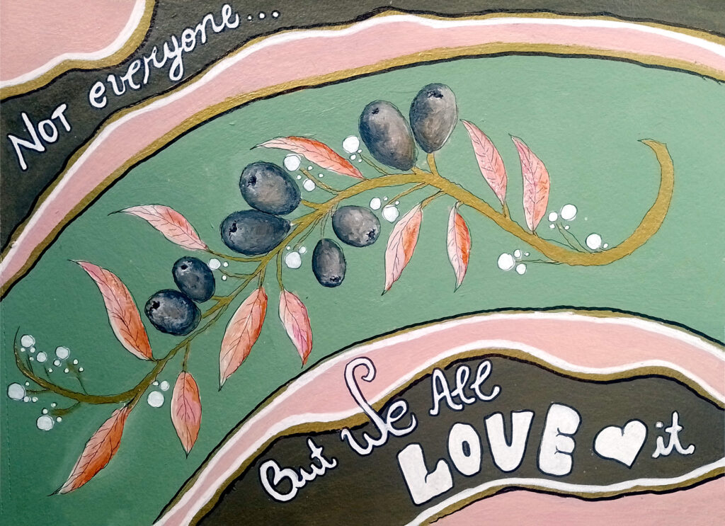 Olives illustration azeitonas ilustração completa