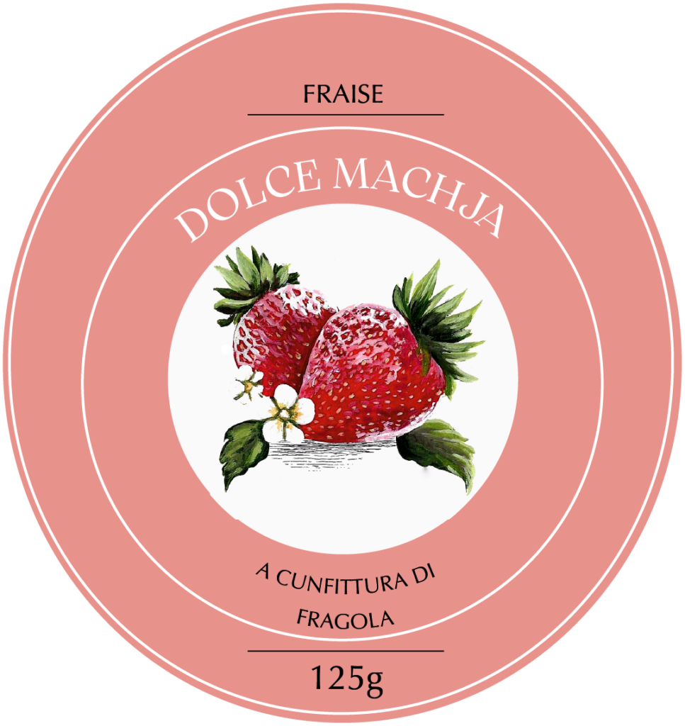 Étiquette du confiture fraise